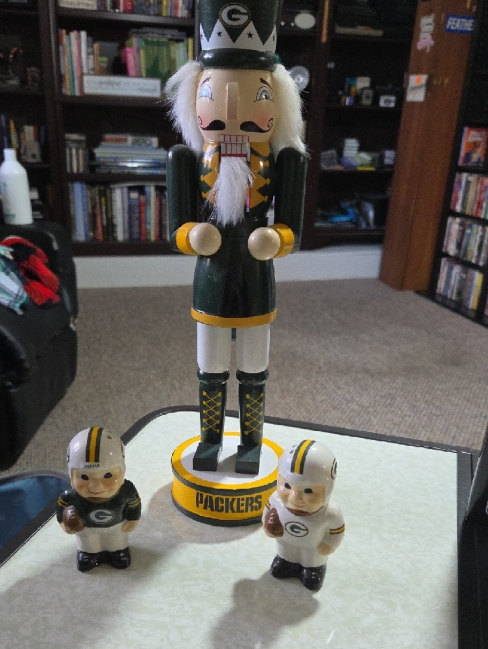 Green Bay Packers Decorative Nutcracker and Figurine Set - Green & Gold - Picture 2 of 3